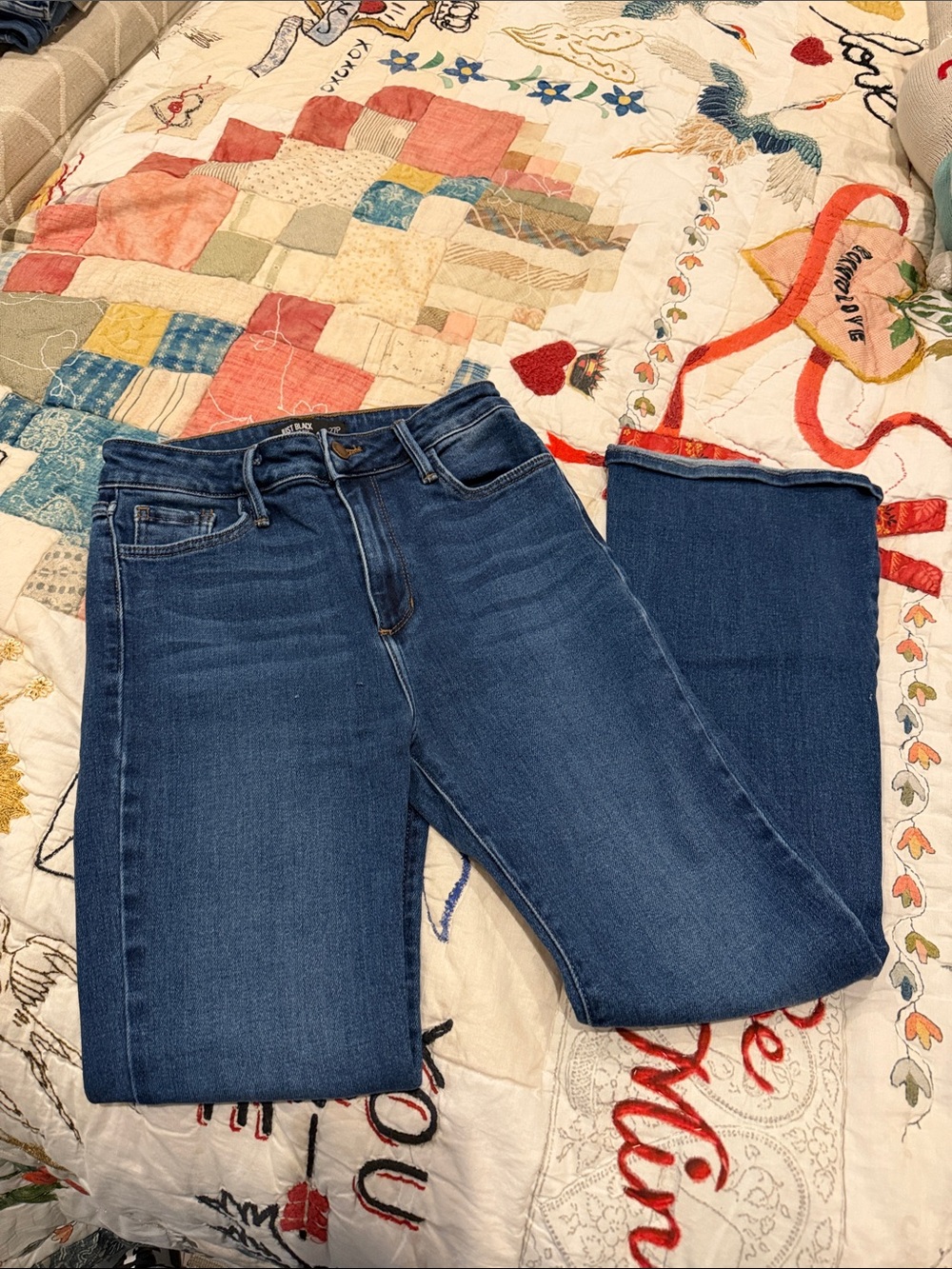 Just Black Women's Flare Jeans in Dark Blue Indigo